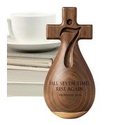 Generico Christian Religious Figurines | Catholic Wood Crucifix Table Decoration | Christian Inspirational Table Figurine | For Daily Devotion Living Room Study Bedroom Bookcase