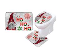 Generico Christmas Bath Mat Set - Toilet Seat Mat for Bath, Non-Slip Cartoon Winter Festive Mat for Home, Apartment, Hotel, Holiday Homes