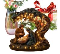 Genérico Christmas Birth - Holy Family Figure with Lights | Lighted Nativity Set Christmas Decoration | for Outdoor Desk Mantel Fireplace Home Bedroom Office Party