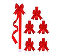 Genérico Christmas Cabinet Ties - 6 Pack Christmas Ribbon | Door Decor, Large Fabric and Green Straps with Adjustable Ties, Elegant Home Details, Wreath