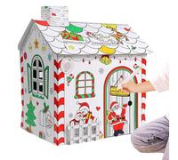 Genérico Christmas Coloring House - Christmas Activity Pack | Cardboard Playhouse for Children Craft Colouring | Fun Christmas Coloring Pages Coloring Book Bulk Art Drawing Book Set for All Ages Kids