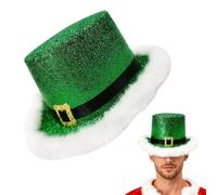 Generico Christmas Cylinder - Comfortable Festive Cosplay, Green Cylinder with White Brim | Lincoln from and Green for Adults Men Women Theatre Show Cosplay Event