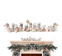 Genérico Christmas Nativity Set - Miniature Table Decoration Scene | Window, Church, Dining Table, Mantle Decor, Christian Gift