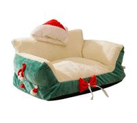 Genérico Christmas Relaxation Area with Santa Hat - Animal Sofa with Support -Scanape Pour Cat | for Living Room Balcony Patio Player Night Dream Player Quo