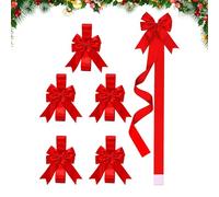 Genérico Christmas s for Cabinets - 6 Pieces Red Green Large, Large Christmas Ribbon for Decorating Cabinets | for Party Tree Wreath Window Wall Parties Indoor Outdoor Farm Garden Patio