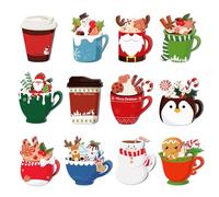 Genérico Christmas Sticky Notes, 12 Pieces Notebook Tea Cup , Christmas Party Decoration, for Preschool School Classroom Reward Party Crafts Tablets
