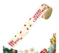Generico Christmas Tree Ribbon, 2 Metres Reusable Printed Festive Ribbon - Merry Christmas Tree Decorations | for Making Bows Cards Garland Decoration Indoor Outdoor Party Decoration