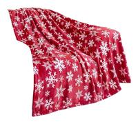 Generico Christmas Warm Flannel with Snowflakes 150 x 200 cm, Cosy Fleece | Festive Home Decorations for Women, Wife, Sofa, Living Room, Came