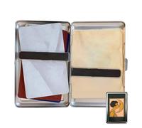 Generico Classic Steel Rigid Wallet - Document Holder Cash Cards Antique Design with Press Stud | Male Female Father Mom Grandparents Tourism Business Pocket Accessory, a, Please refer to the