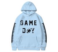 Genérico Classic Sweatshirt Hoodies Men Letter Print Hoodies Men with Pockets Large Size Hooded Neck Top Men Sport Exercise Outdoor, B Light Blue, S