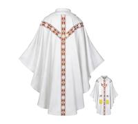 Generico Clergy Suits for Men, Priest Dress Catholic Church Priest Costume with Embroidery, for Prayer Men Cosplayer Wedding Carnival Stage Party Photoshoot Holiday