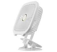 Genérico Clip Fan, 4 in 1 Silent USB Table Fan Clip on Desk Fan with Foldable Design and LED Light for Bedroom Bed Night Light