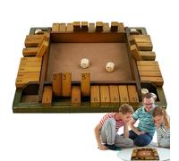 Generico Close the Wooden Box - Educational Board Game for Mental Calculation, Math Game 2-4 Players, Entertainment and Learning for the Family