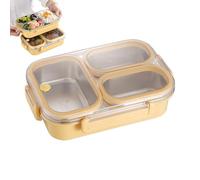 Generico Clunch Containers | Stainless Steel Food Box | 3 Compartments Non-Drip for School Kindergarten Picnic Work Travel