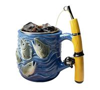 Generico Coffee for Fishermen - 400 ml Ceramic Drinking Container Reusable Design Cane | Gift Idea for Dad Fans Husband Father Boyfriend Him Man Co