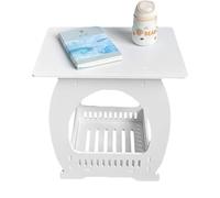 Generico Coffee Table - Wood PP Composite | Storage Shelf 16 x 14 x 9 Inches with 1300 g Basket, Solid White Bedside Table Improves Organization for the Bedroom and Living Room