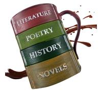 Generico Coffee Tagu Book Lover - 3D Reading Cup Art Tea Vintage with Comfortable Grip | Literature Themed Bevage for Author Poet Teacher Student