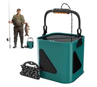 Genérico Collapsible Fish Bucket: Leakproof Basin, Fresh Water Reservoir, Space Saving Equipment | Outdoor Equipment Withstand Hiking on Kayak, Land, Tank Storage