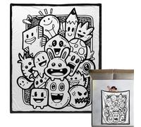 Genérico Coloring Blanket - 150x127cm Soft Comforter | DIY Washable Blanket | for Girls Boys Christmas Winter Sofa Teens Women Birthday Camping Home Room Outdoor