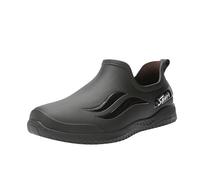 Genérico Comfortable Short Rain Boots for Walking, Waterproof Water Boots Work Outdoors, Urban, Gardening Boot with Improved Grip Boto for Wet Weather with Thick Sole, Black/White, 5 UK