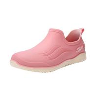 Genérico Comfortable Short Rain Boots for Walking, Waterproof Water Boots Work Outdoors, Urban, Gardening Boot with Improved Grip Boto for Wet Weather with Thick Sole, pink, 5 UK