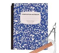 Genérico Composition Notebook - Marble Cover 26 x 18.4 cm 100 Sheets | Notebook with Hourly Guideline - for Writing Note Taking School Diary Class Office Work