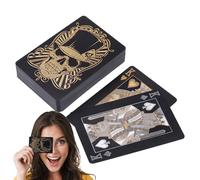 Genérico con Calaveras - Black PVC Waterproof Deck 87 x 57 mm, Hot Foil with Skull Theme | Flexible Finish for Adults, Family, Durable Accessories