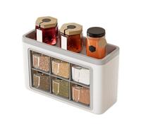Generico Condiment Holder - Kitchen Condiment Storage Case with 6 Compartments | Wall Sticker Storage Jars Set | Sugar Pepper Paprika Storage Box Home Restoration