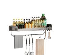Genérico Condiment Rack Wall Mounted Condiment Rack - Grids for Drill-Free Mounting - Storage Shelves Shelf Mounted on the Wall