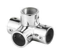 Generico Connector for Nautical Pipes | Stainless Steel 4 Way Socket, Pipe Joint, for Outdoor Yacht Docks, Bridges Systems, Guardrail Systems Construction Railings