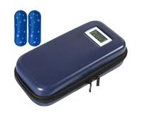 Generico Cooler Bag for Medicines - Cold Container with Ice Packages | Reusable Thermal Storage Box with Temperature Display for Hiking Home Office Travel, blue, Fare riferimento alla descrizione