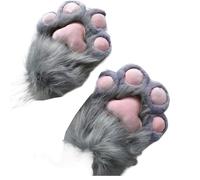 Generico Cosplay Cartoon Paws, Funny Kitten Paws, Plush Paws, Cute Animal, Gray, riferimento alla descrizione