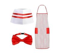 Generico Costumes of - Waiter Popcorn Costume 80x60cm, Waitress Costume Set, Authentic Service Uniform and Role Play | Classic Table Outfit for Theme Parties and Parties