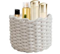 Genérico Cotton Rope Storage Basket - 7.88x7.09 Inches Small Woven Organizer Basket | Tabletop Woven Cotton Rope Organizing Baskets | Desktop Sorting Organization for Bookshelf Bedroom Study Room