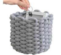 Genérico Cotton Rope Storage Basket - 7.88x7.09 Inches Small Woven Organizer Basket | Tabletop Woven Cotton Rope Organizing Baskets | Desktop Sorting Organization for Bookshelf Bedroom Study Room