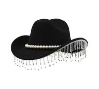 Generico Cowboy Hat for Men - Party Hat, Cowgirl Hat with Shiny Stones - for Holidays Celebrations Cosplay Photo Party Festival Carnival
