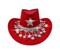 Generico Cowboy Hat | Wide Brim Rhinestone Star Hat | Western Cowboy Hat Wide Brim | For Events Themed Parties Christmas Festival Country Halloween Discos