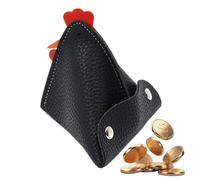 Generico Creative Chicken Wallet - PU Leather Wallet, Key Case With Curls | Cartoon Helmet Bag, Card Pocket, Species, And Keys, Unique Compact Design, Black, refer to the description, Reference