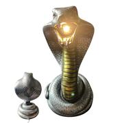Generico Creepy Snake Light, Halloween Night Decor, Decorative Snake Lamp, Reptile Figurine Accent, Stylish Bedside Nightlight for Study Desk Dorm Shelf Mood Ambience Glow, Bronze 20cm