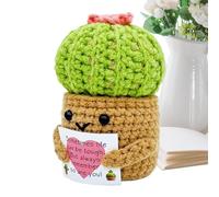 Genérico Crochet Doll - Desktop 3 Inch | Knitted Figure: Soft Handmade Decorative Doll with Encouraging Card, Bring Comfort and Inspiration to Your Shelves, Bedside Tables