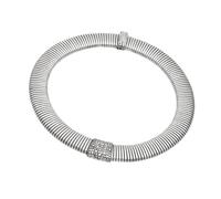 Genérico Croco Raspini Tubogas Collana in Argento 925 Brunito | Girocollo Donna Fatto Hand in Italy with Texture Coccodrillo, Design Iconico e Chiusura Integrata