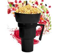 Genérico Cup & Bowl Combo, Drink Cup with Snack Bowl in the Part, Spill Proof Container for Food and Drinks, for Potato Chips, Fruit, Desserts, Popcorn, Tea at Parties and Outdoors