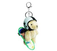 Genérico Cute Bear - Bear Filled with Helmet | Elegant Animal Pendant Woman Travel Wallet Decoration, Black Y, Consulte la descripción