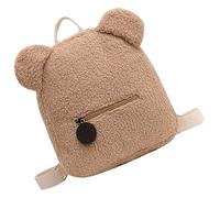 Generico Cute Bear Ears - Plush Shoulder Adorable Soft Material Adjustable Straps Lightweight and Spacious Compartment Cartoon Design Bag with Fun Patterns, Khaki, Please refer to the description