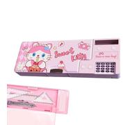 Genérico Cute Pencil Bag, Case Kit for Girls | Patantery Box Pop-Up Box for School Supplies, Pencil Holder for Kids with Calculator, Kitten, Consulte la descripción, See description