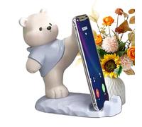 Genérico Cute Phone Holder | Resin Bear Decoration with Mobile Joints,Desktop Mobile Phone Holder - for Vlogging Recording Video Calling Offices Streaming On
