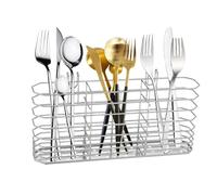 Generico Cutlery Rack - Stainless Steel Cutlery Drainer 20x9x4cm | Cutlery Drying Rack with Fork Drainage Containers for Kitchen Shelves, Buffet Picnic Organizer