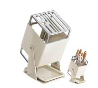 Genérico Cutter Holders - 9 Slot Storage Rack with Drain Tray - 30 Degree Rotating Cutter Organizer | Home Restaurant Daily Food Preparation
