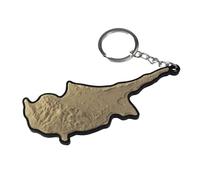 Generico Cyprus Greece Turkey Mediterranean 3D Topographic Keyring, Brown-Black, One size