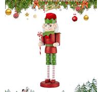 Generico Décorations De Noël Casse-Noisette - Figurine En Bois 38 cm | Décoration D'Intérieur Pour Table Salle À Manger, Cheminée Chambre Salon Salle De Jeux - Ornement De Fête Pour Et Adultes